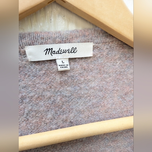 Madewell Cozy Short Walking Cardigan In Boysenberry Alpaca Blend Size Large - Picture 4 of 6